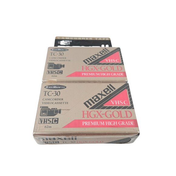 Maxell TC-30 HGX-Gold Premium High Grade Camcorder Videocassette 2-Pack New Seal - Picture 7 of 10